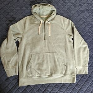 Sonoma Olive Green Heathered Men's 1/4 Zip Hoodie XL